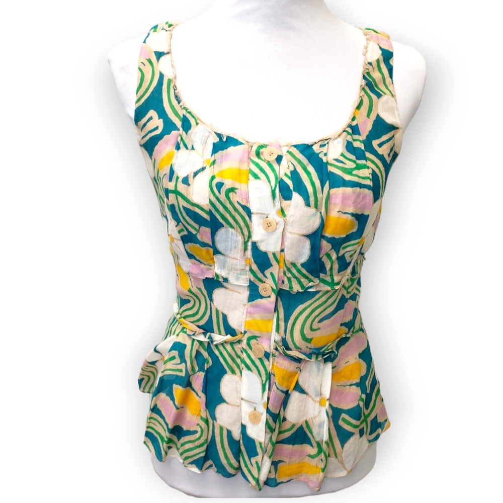 Diane Von Furstenberg Mirelle Native River Floral Silk Top